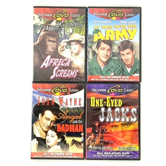 4 Classic,Africa Screams,At War with the Army,Angel & the Badman, One-Eyed Jacks - Picture 1 of 15